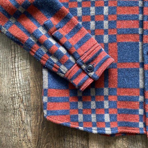 RRL Matlock Linen Cashmere Workshirt - Red/Blue, Size L - Picture 4 of 10